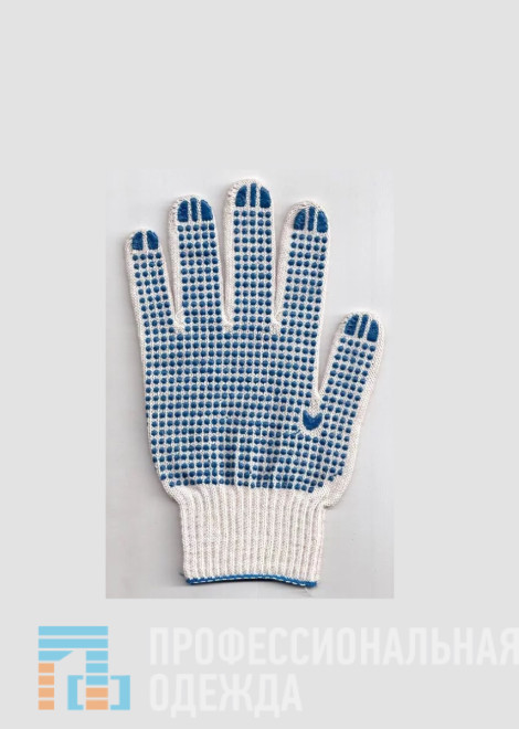 Перчатки рабочие хб 5 нитей с ПВХ точками