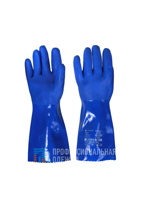 Перчатки ОЙЛРЕЗИСТ из ПВХ с внутреннем хлопковым покрытием, купить в Великом Новгороде