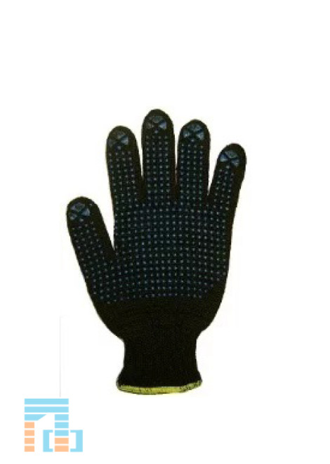 Перчатки х/б с ПВХ 6-ти нитка, черные